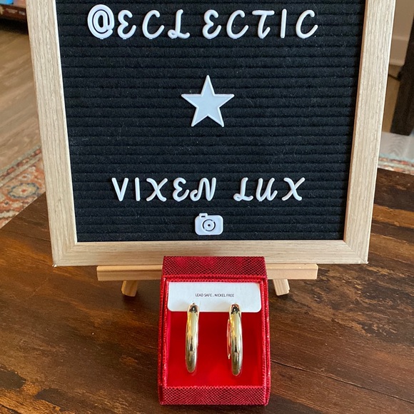 House of Harlow Gold Plated Hoops - Picture 1 of 5